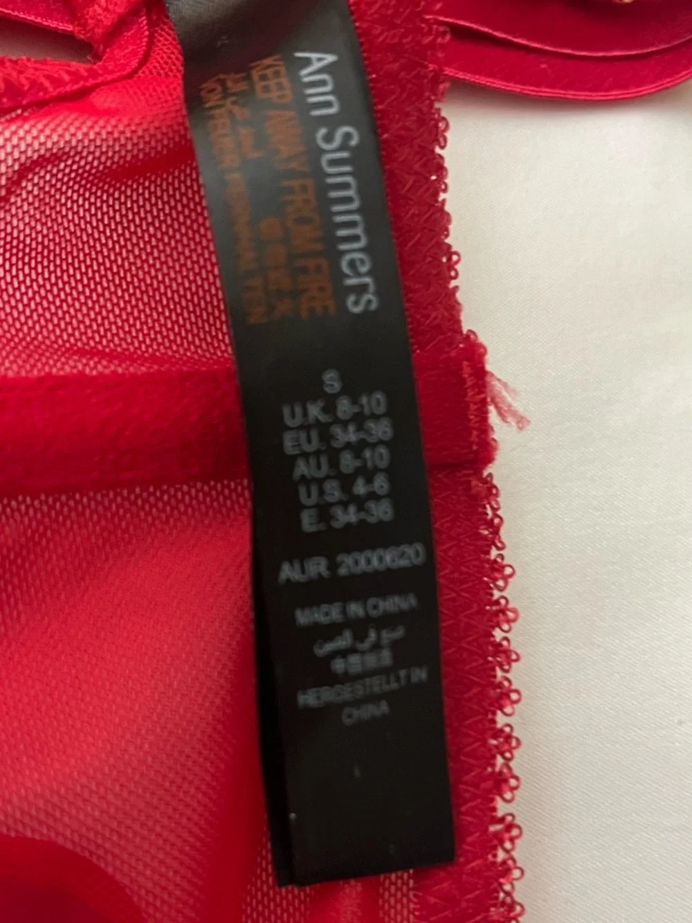 Ann Summers Garter/ Suspender Belt Lovers Spark Pink & Red Small